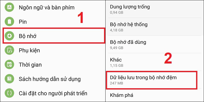 Xóa cache khi xảy ra lỗi không tương thích